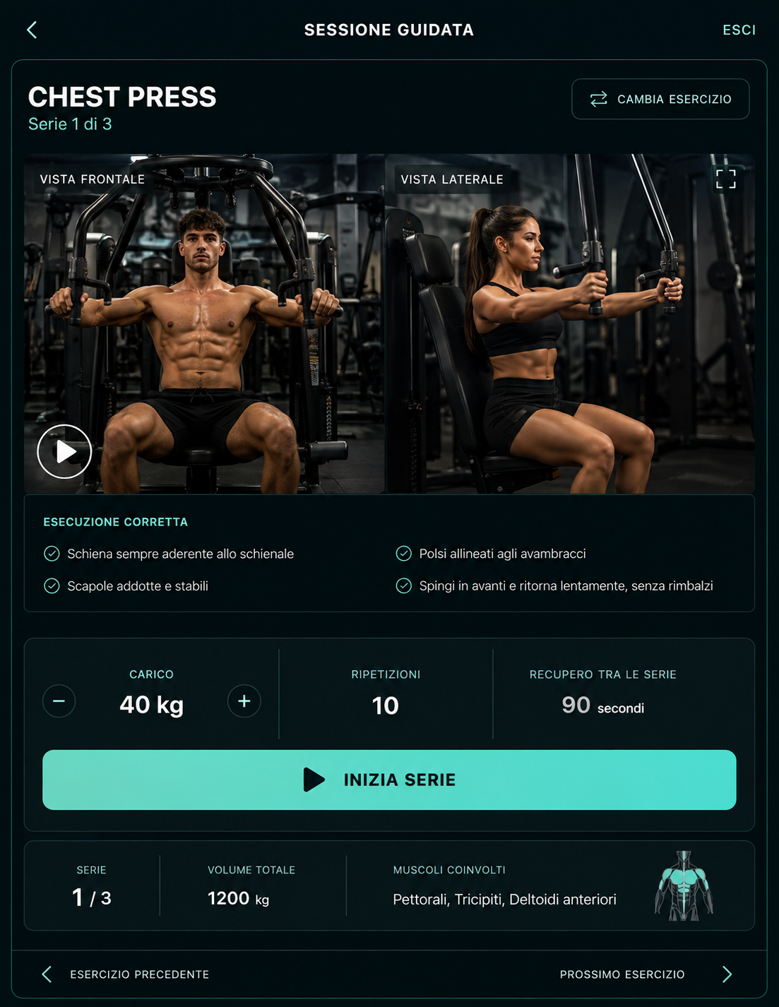 Guida visiva Chest Press
